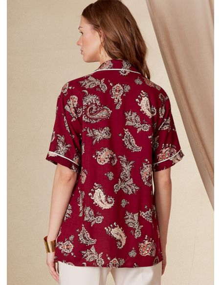 Patron Vogue 1827 A - Chemise unisexe à poches poitrine