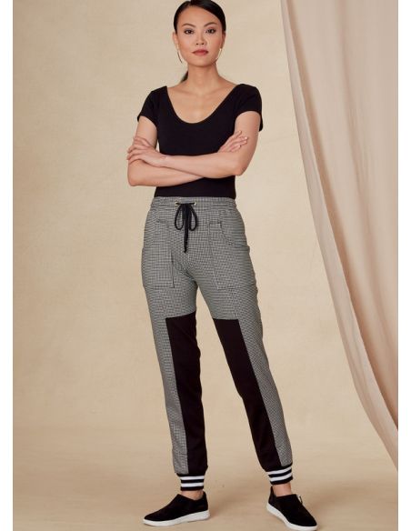 Patron Vogue 1828 A - Jogger à taille élastiquée avec poches avant