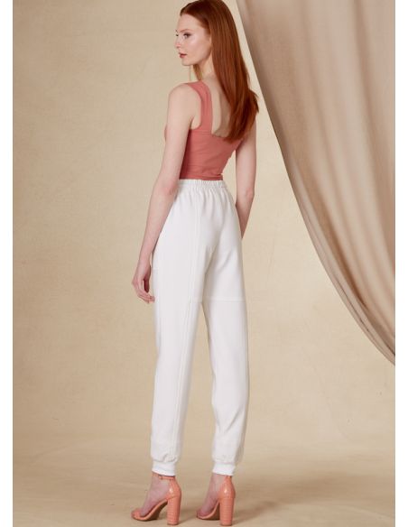 Patron Vogue 1828 A - Jogger à taille élastiquée avec poches avant