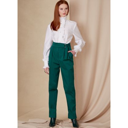 Patron Vogue 1829 B5 - Pantalon femme taille haute avec plis frontaux 2