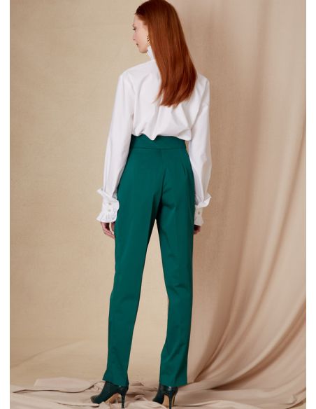 Patron Vogue 1829 B5 - Pantalon femme taille haute avec plis frontaux