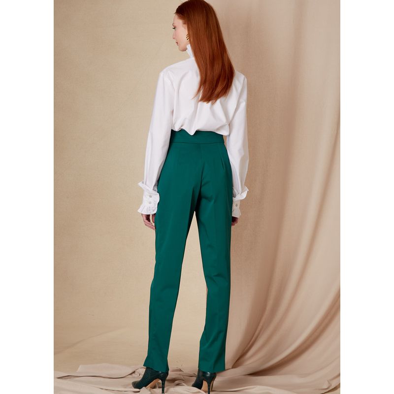Patron Vogue 1829 F5 - Pantalon femme taille haute avec plis frontaux