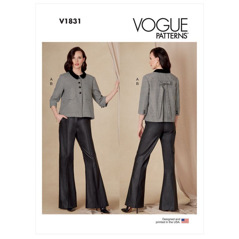 Patron Vogue 1831 B5 - Ensemble femme : blazer court et pantalon large