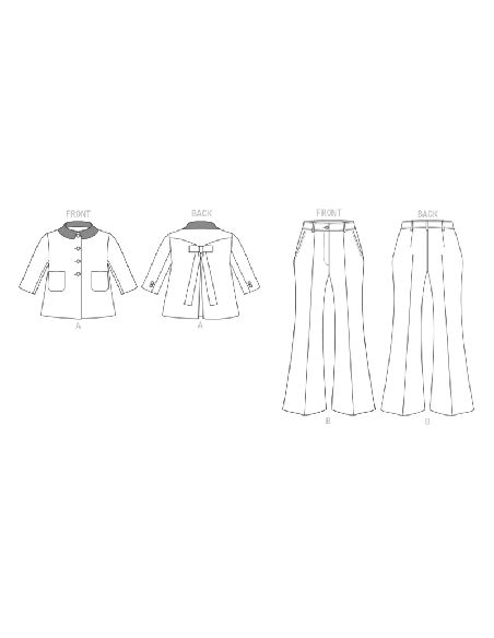 Patron Vogue 1831 B5 - Ensemble femme : blazer court et pantalon large