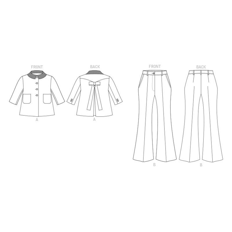 Patron Vogue 1831 F5 - Ensemble femme : blazer court et pantalon large