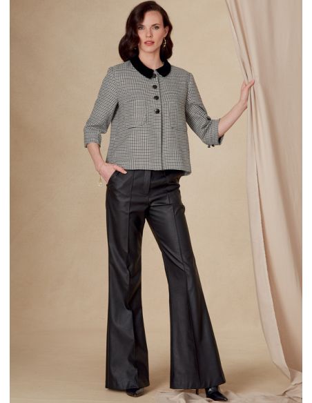 Patron Vogue 1831 F5 - Ensemble femme : blazer court et pantalon large