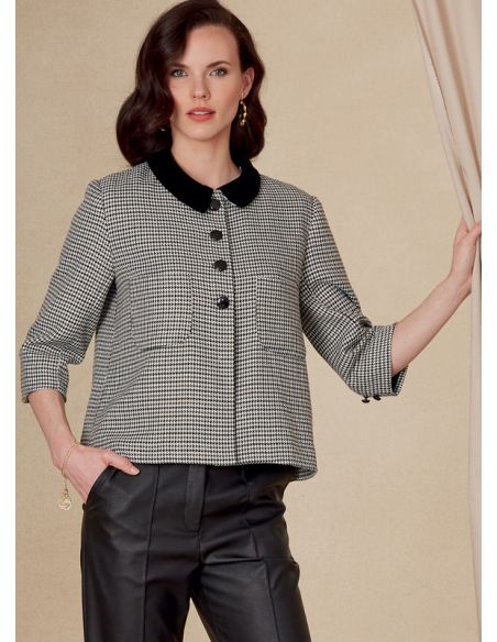 Patron Vogue 1831 F5 - Ensemble femme : blazer court et pantalon large