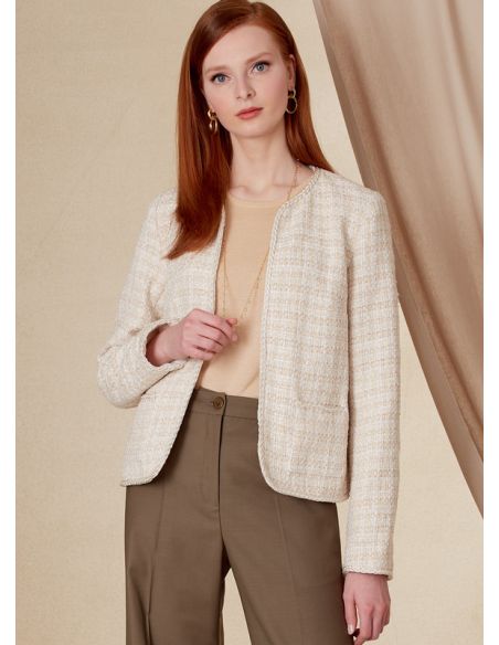 Patron Vogue 1830 F5 - Ensemble femme : veste cintrée et pantalon ample