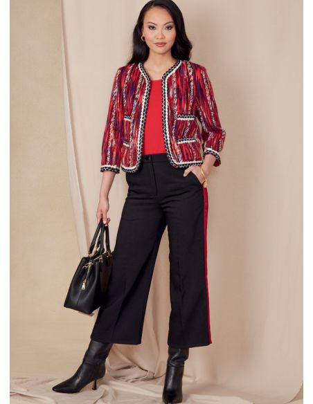 Patron Vogue 1830 F5 - Ensemble femme : veste cintrée et pantalon ample