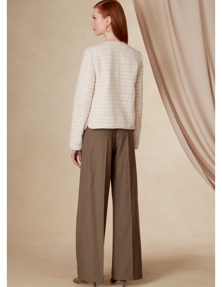 Patron Vogue 1830 F5 - Ensemble femme : veste cintrée et pantalon ample