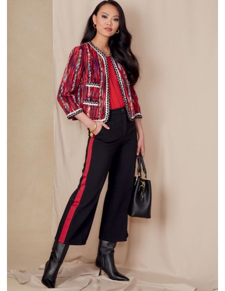 Patron Vogue 1830 F5 - Ensemble femme : veste cintrée et pantalon ample