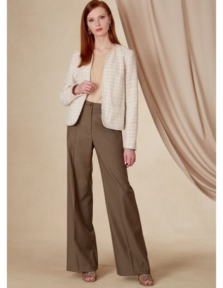 Patron Vogue 1830 F5 - Ensemble femme : veste cintrée et pantalon ample