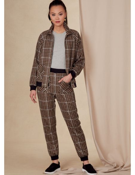 Patron Vogue 1832 A - Ensemble femme : blouson à fermeture éclair et jogger
