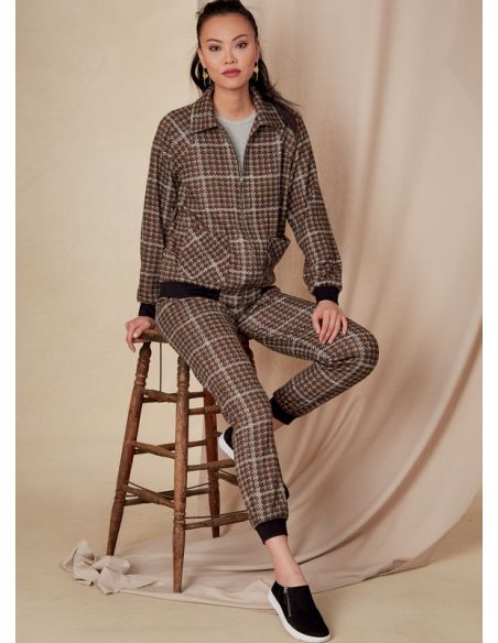 Patron Vogue 1832 A - Ensemble femme : blouson à fermeture éclair et jogger