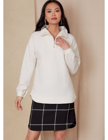 Patron Vogue 1833 A - Ensemble femme : top, chemise, jupe et pantalon