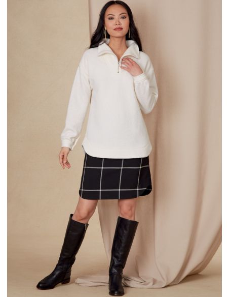 Patron Vogue 1833 A - Ensemble femme : top, chemise, jupe et pantalon