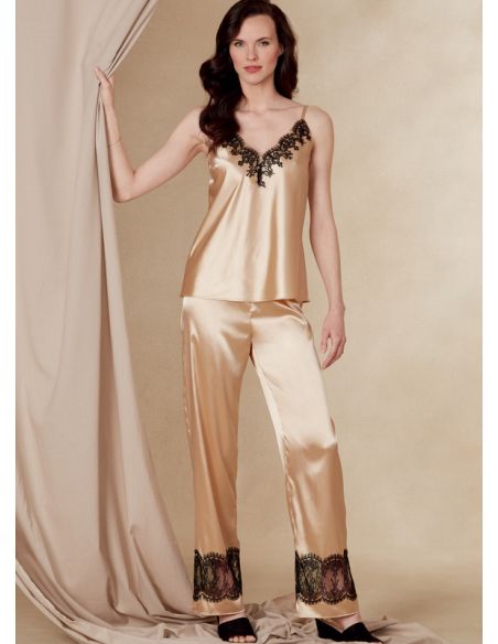 Patron Vogue 1834 B5 - Ensemble lingerie femme : peignoir, nuisette, short et robe