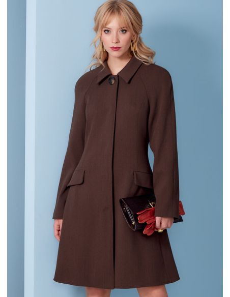 Patron Vogue 1836 F5 - Manteau femme à manches raglan