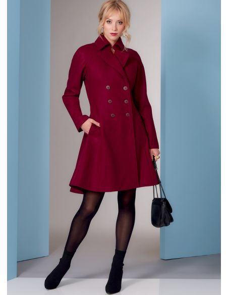 Patron Vogue 1837 F5 - Manteau femme croisé façon redingote