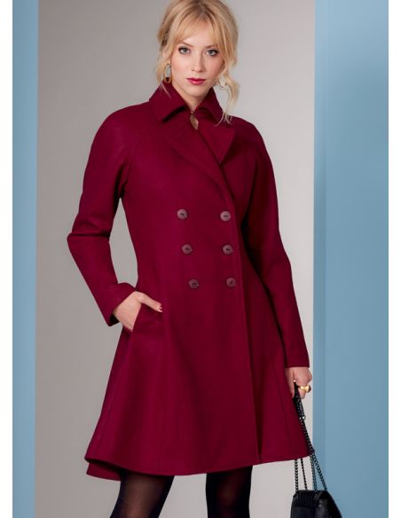 Patron Vogue 1837 F5 - Manteau femme croisé façon redingote