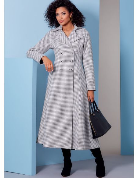 Patron Vogue 1837 F5 - Manteau femme croisé façon redingote