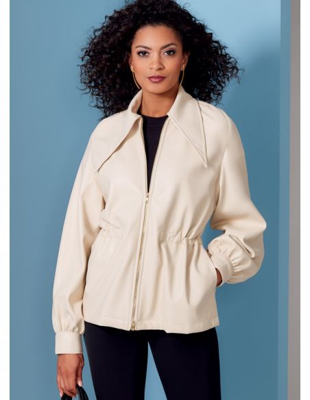 Patron Vogue 1840 A - Veste femme zippée à manches raglan et taille resserrée