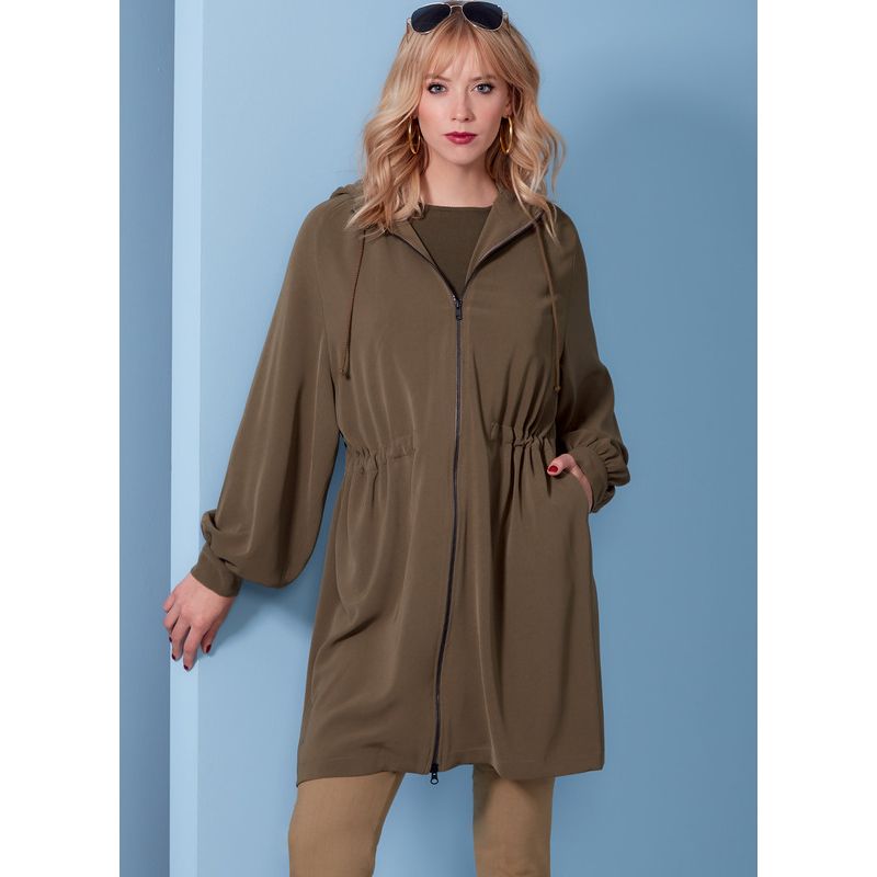 Patron Vogue 1840 A - Veste femme zippée à manches raglan et taille resserrée