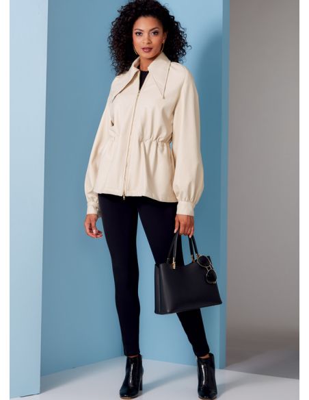 Patron Vogue 1840 A - Veste femme zippée à manches raglan et taille resserrée