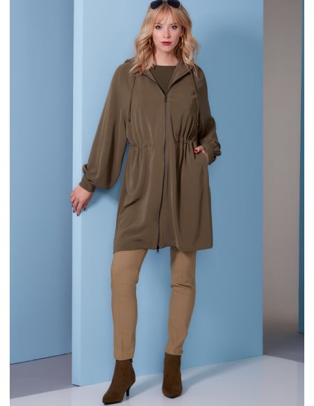 Patron Vogue 1840 A - Veste femme zippée à manches raglan et taille resserrée