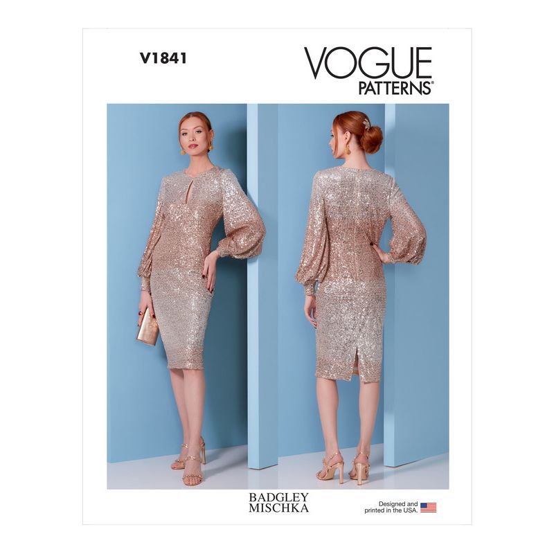 Patron Vogue 1841 B5 - Robe de soirée cintrée à manches volumineuses