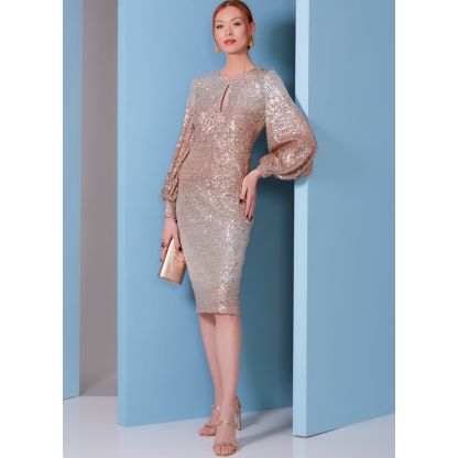 Patron Vogue 1841 B5 - Robe de soirée cintrée à manches volumineuses 2