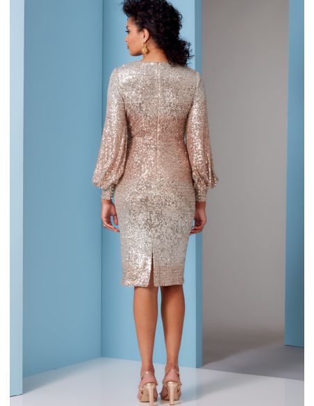 Patron Vogue 1841 F5 - Robe de soirée cintrée à manches volumineuses