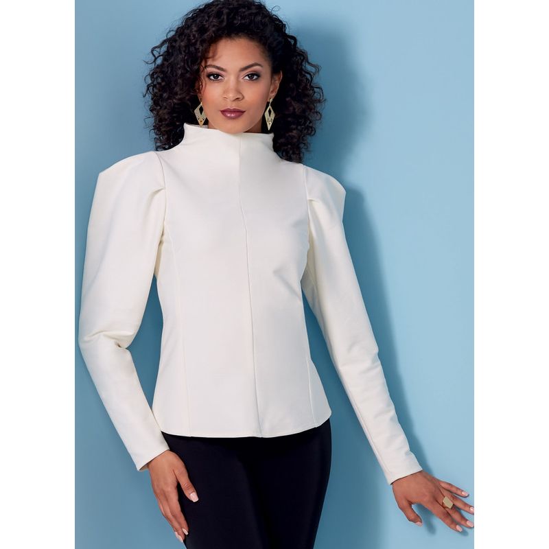 Patron Vogue 1847 F5 - Top à col cheminée et manches bouffantes