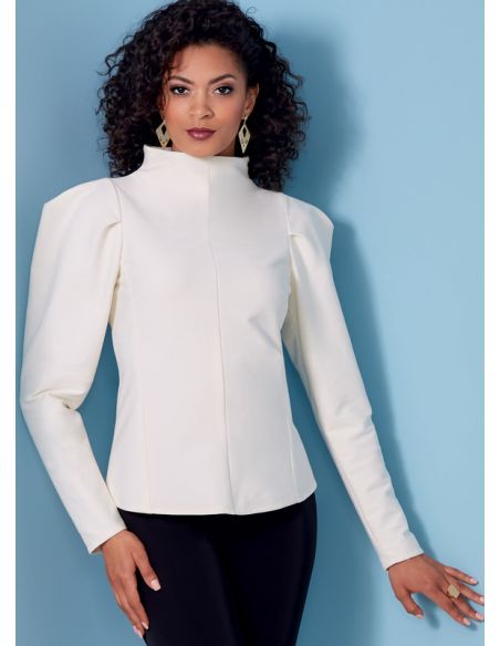 Patron Vogue 1847 F5 - Top à col cheminée et manches bouffantes