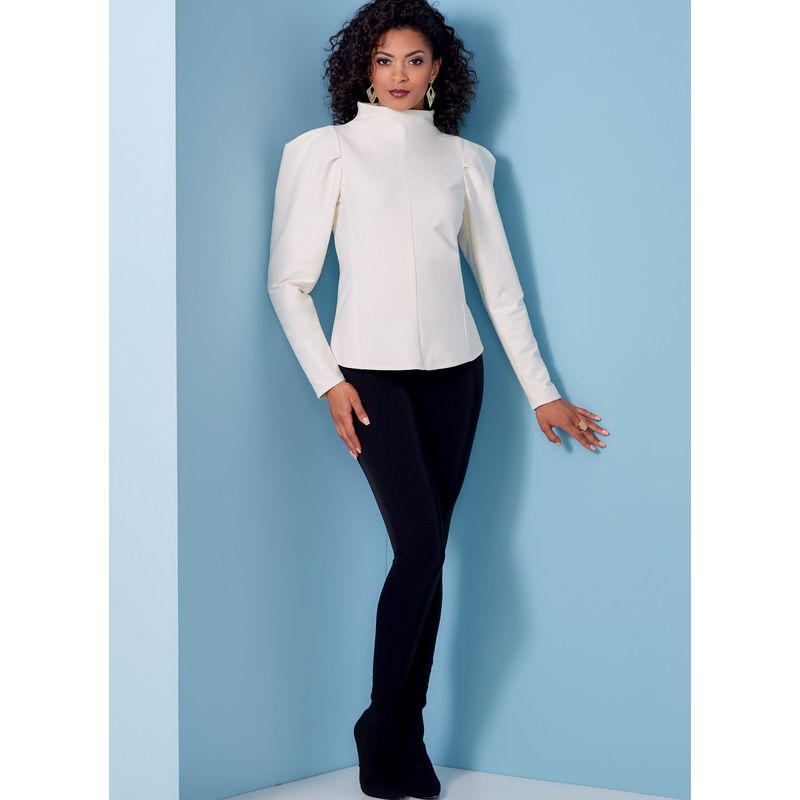 Patron Vogue 1847 F5 - Top à col cheminée et manches bouffantes