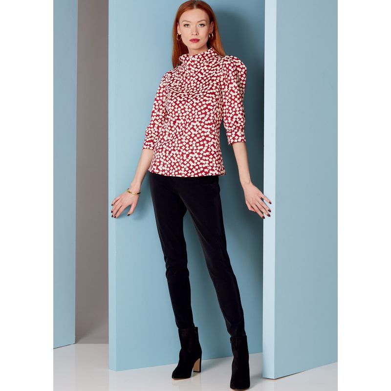 Patron Vogue 1847 F5 - Top à col cheminée et manches bouffantes