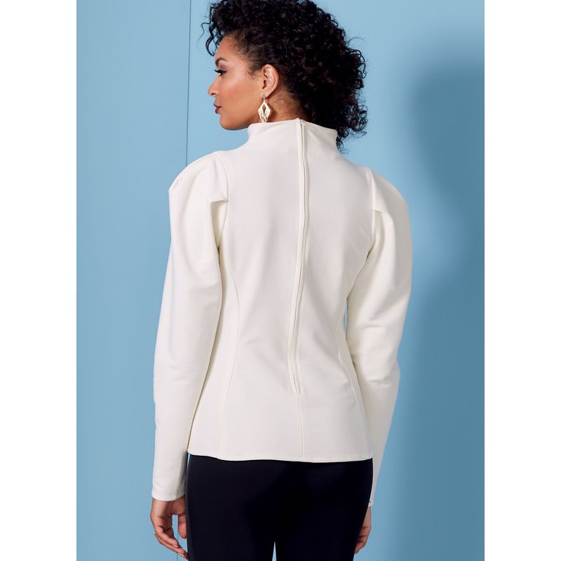 Patron Vogue 1847 F5 - Top à col cheminée et manches bouffantes