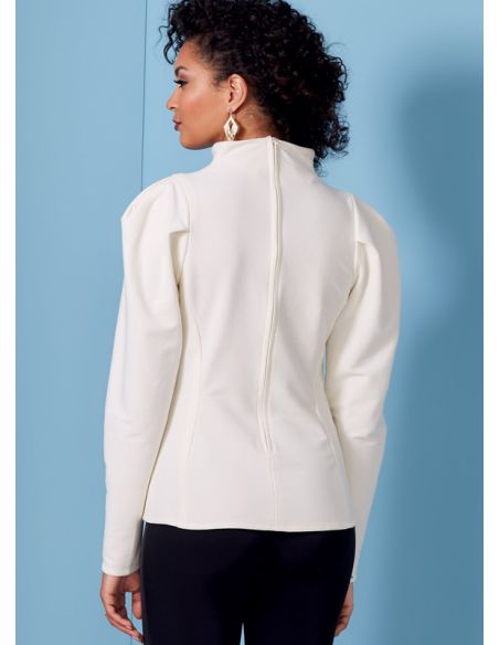 Patron Vogue 1847 F5 - Top à col cheminée et manches bouffantes