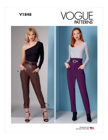 Patron Vogue 1848 B5 - Pantalon court à taille haute, style carotte