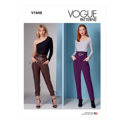 Patron Vogue 1848 F5 - Pantalon court à taille haute, style carotte