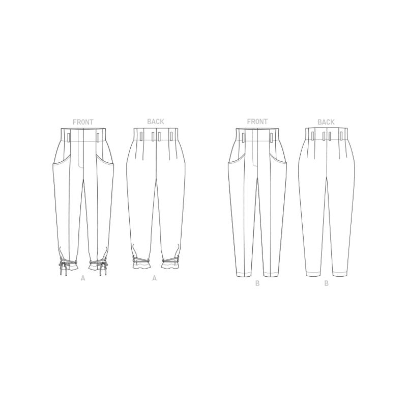 Patron Vogue 1848 F5 - Pantalon court à taille haute, style carotte