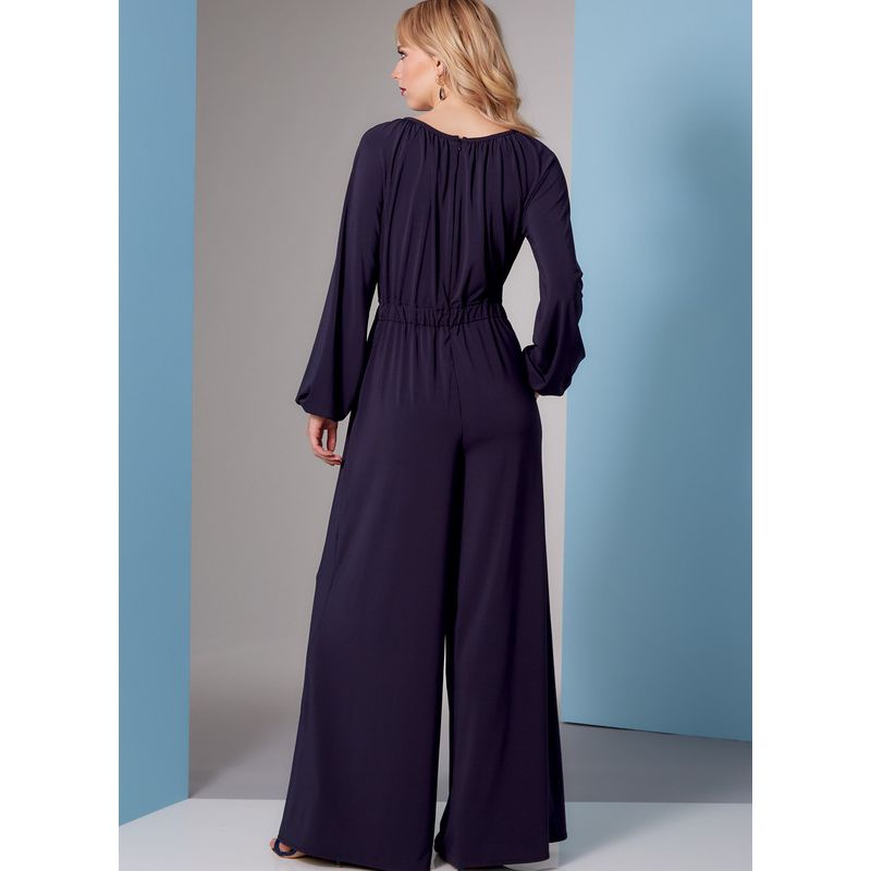 Patron Vogue 1851 A - Combinaison avec noeud au décolleté, taille resserrée et variations de pantalon