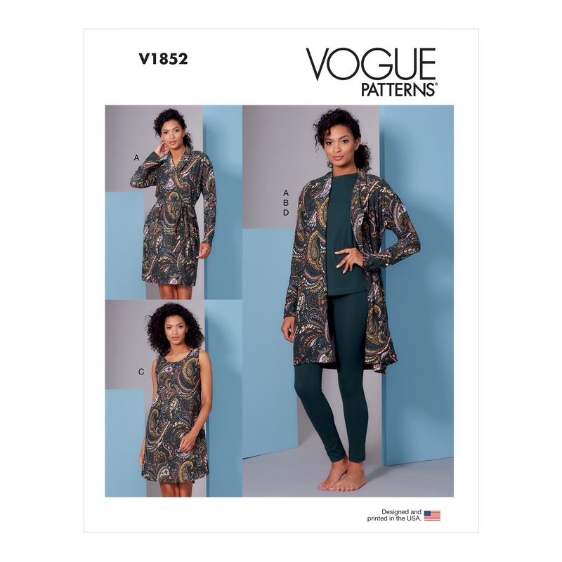 Patron Vogue 1852 A - Ensemble : robe, top, tunique et legging