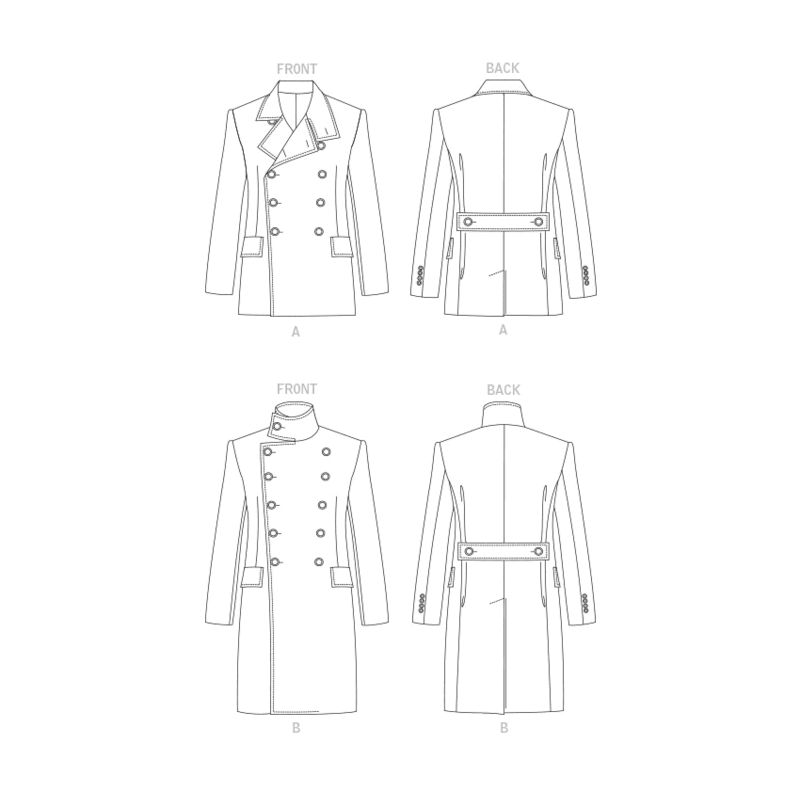 Patron Vogue 1853 MUU - Manteau homme style caban croisé