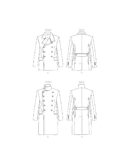 Patron Vogue 1853 MUU - Manteau homme style caban croisé