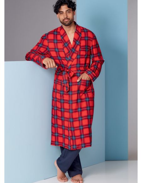 Patron Vogue 1855 MXX - Robe de chambre homme croisée à ceinture
