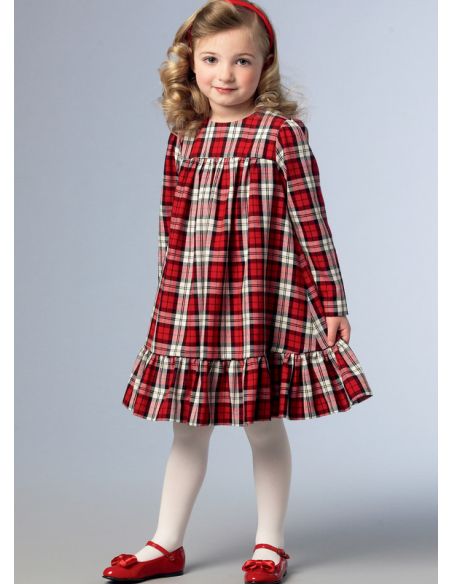 Patron Vogue 1857 CDD - Robe évasée pour fille avec volant en bas