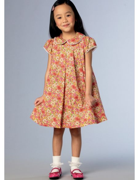 Patron Vogue 1857 CL - Robe évasée pour fille avec volant en bas