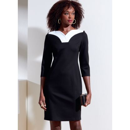 Patron Vogue 1858 B5 - Robe femme cintrée à manches 3/4 2