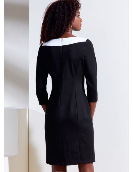 Patron Vogue 1858 B5 - Robe femme cintrée à manches 3/4